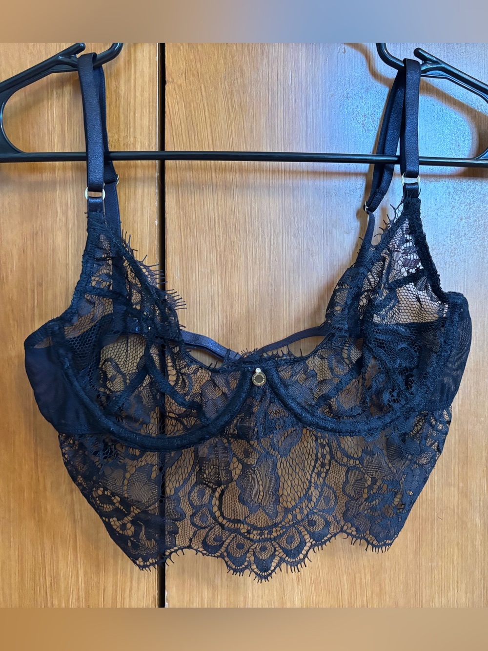 Gooseberry Intimates Lace Longline Bralette - Black